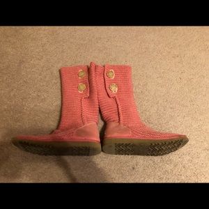 Ugg pink cardy knit boots